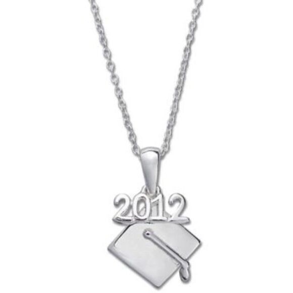 Giani Bernini, 18" 2012 Graduation Cap Pendant Necklace in Sterling Silver - Picture 1 of 8